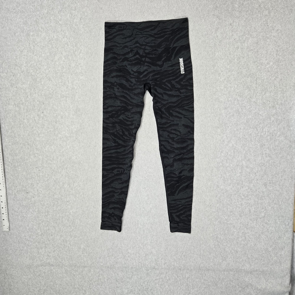 Gymshark Women Activewear Pants S Black Animal Print Yoga Legging Adapt Seamless